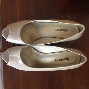 Beige Open Toed Wedges